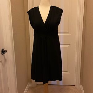 Loft dress black cotton, modal, wrap top sz M